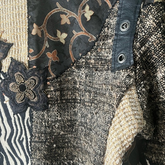 Sandy Starkman Silk and Leather Vintage Patchwork Jacket - Picture 14 of 14
